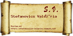 Stefanovics Valéria névjegykártya