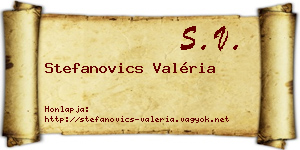 Stefanovics Valéria névjegykártya